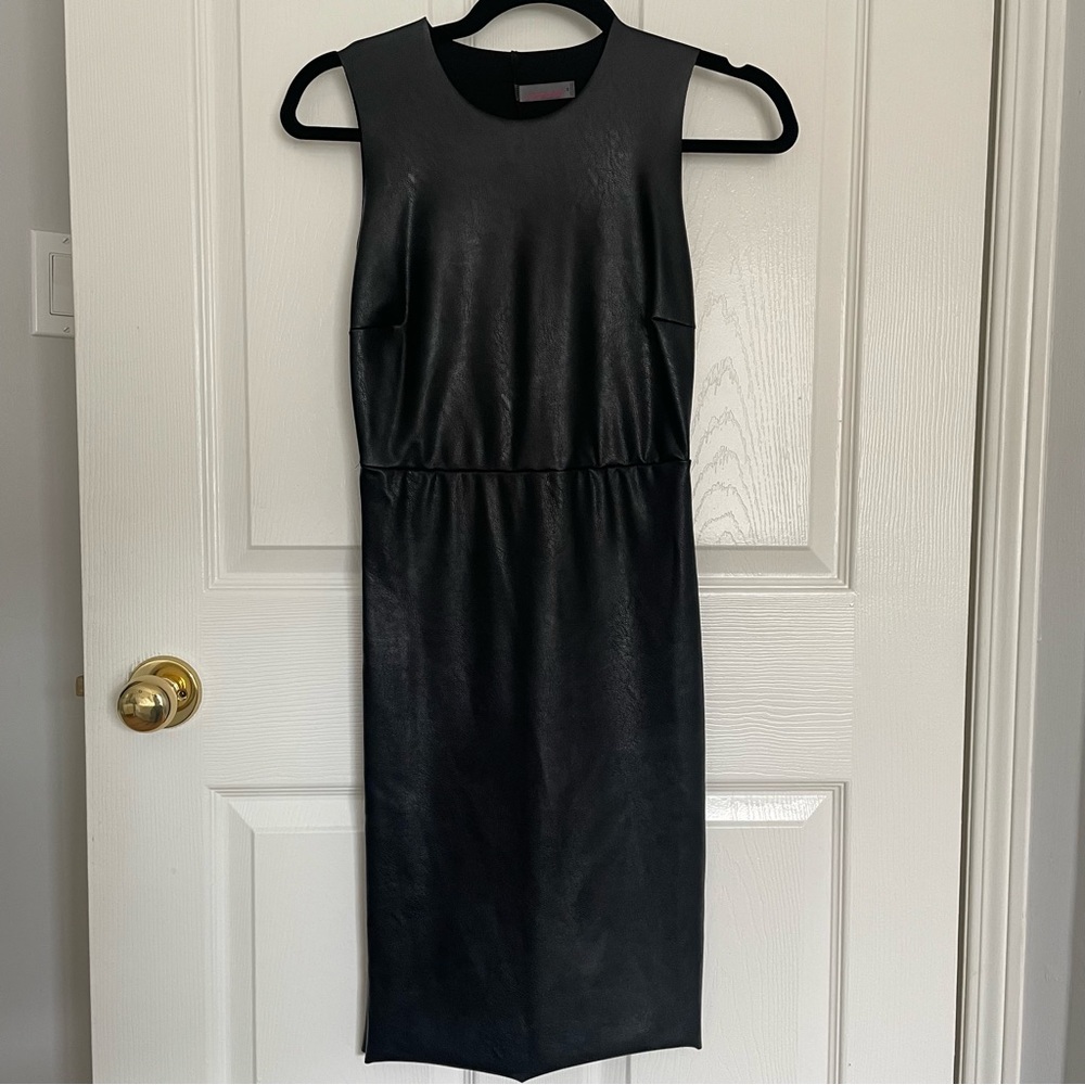 Black Commando Faux Leather Dress Size XS